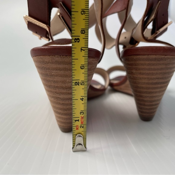 Vince Camuto Winca stacked heel wedge sandals ankle strap size 7 brown - Picture 6 of 8